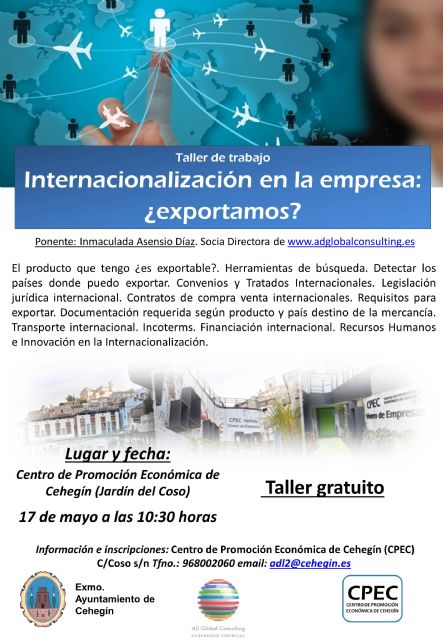 Abierto el plazo para inscribirse en un taller sobre internacionalización de la empresa