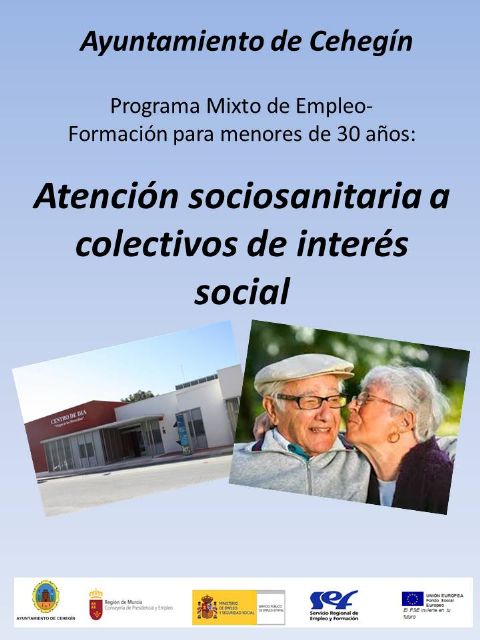 Publicadas las bases del Programa Mixto de Empleo y Formación de Atención Sociosanitaria a colectivos de interés social