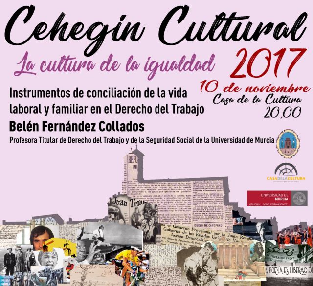 La profesora Belén Fernández Collados continuará este viernes con el Cehegín Cultural, dedicado a la 'Cultura de la Igualdad'