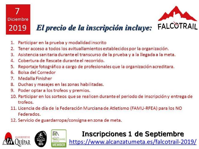 Abierto el plazo de inscripción de la Falco Trail