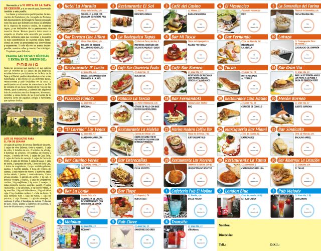 La VI Ruta de la Tapa y del Cóctel convertirá a Cehegín en la capital de la gastronomía murciana