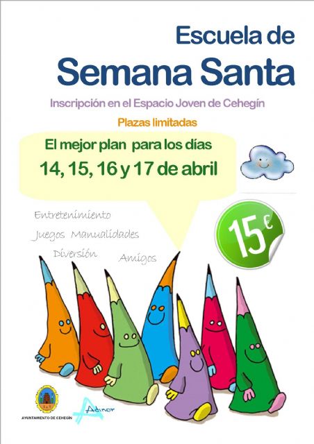 Juventud abre el plazo para inscribirse en la Escuela de Semana Santa