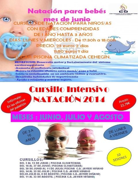 Abierto el plazo de inscripción para los cursillos intensivos de natación