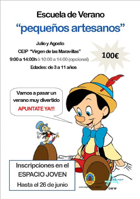 La Escuela de Verano 2014 transmitirá a los niños los secretos de los oficios artesanos de Cehegín