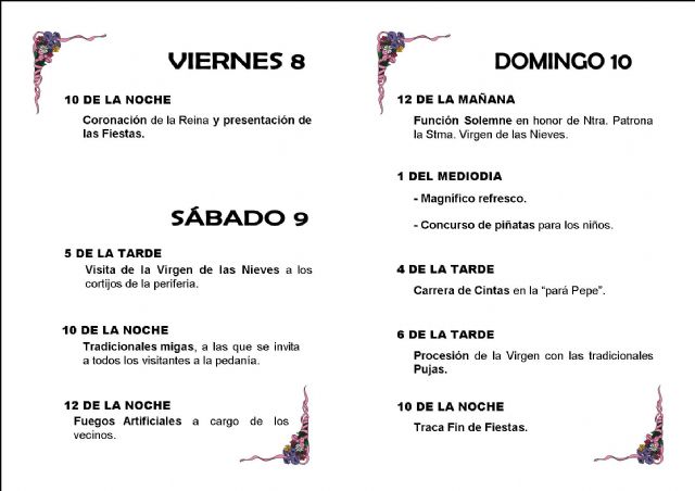 El Escobar celebra este fin de semana las fiestas en honor a la Virgen de las Nieves