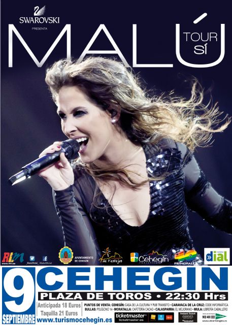 Agotadas las entradas para el concierto de Malú en la Plaza de Toros de Cehegín