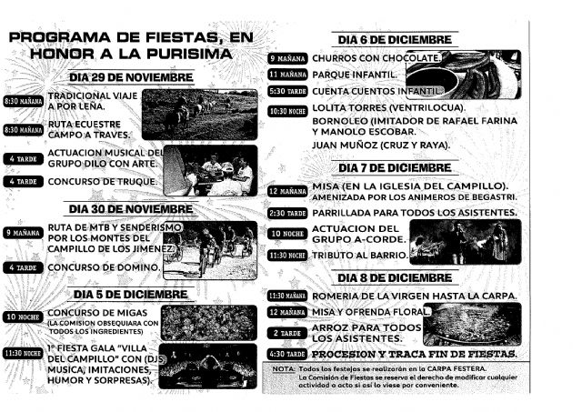 El Campillo de los Jiménez celebra este fin de semana las fiestas en honor de la Virgen del Rosario