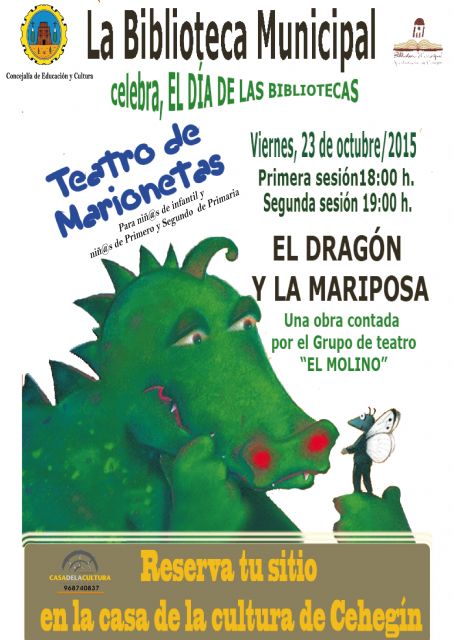 Un teatro de marionetas celebrará el Día de las Bibliotecas el próximo viernes, 23 de octubre