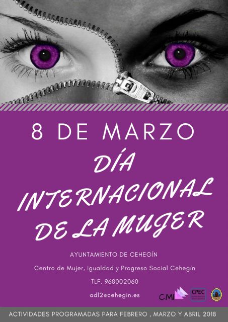 El Ayuntamiento de Cehegín conmemora el 8 de marzo con diferentes actividades y una llamada a la Igualdad