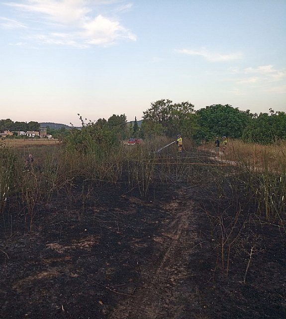 Incendio de matorral junto a la Estación de la Vía Verde en Cehegín