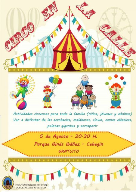 'Circo en la calle' para toda la familia, el próximo sábado, 5 de agosto