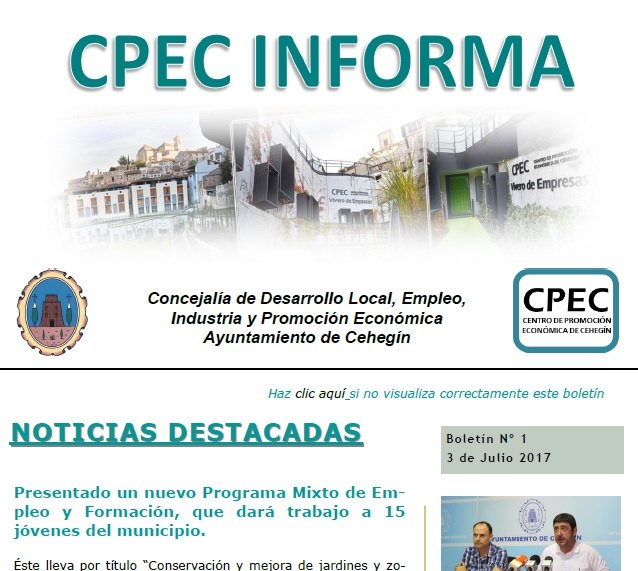 Nace 'CPEC INFORMA', el boletín digital para empresas, emprendedores y desempleados