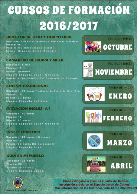 La Concejalía de Juventud ofrece un programa de formación de seis cursos  para facilitar que los jóvenes puedan acceder al mercado laboral