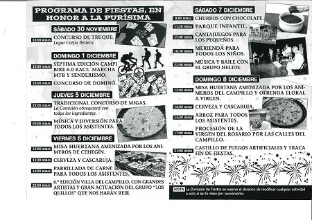 El Campillo de los Jiménez celebra sus fiestas en Honor a La Purísima