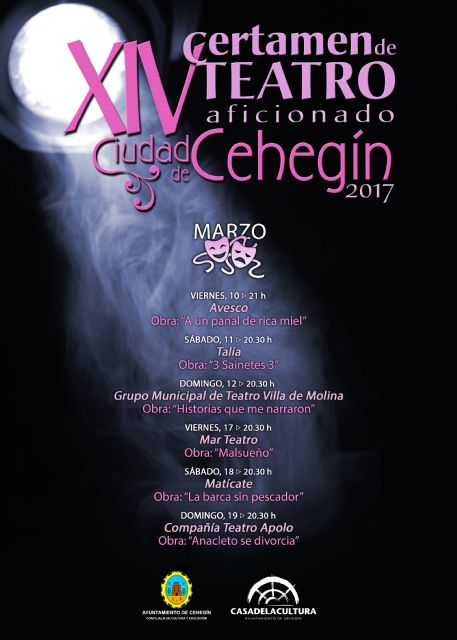 El XIV Certamen de Teatro Aficionado ´Ciudad de Cehegín´ comienza el próximo viernes con la obra ´A un panal de rica miel´