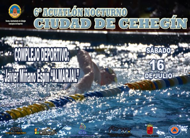 El VI Acuatlón Nocturno 'Ciudad de Cehegín' se celebrará el próximo sábado, 16 de julio