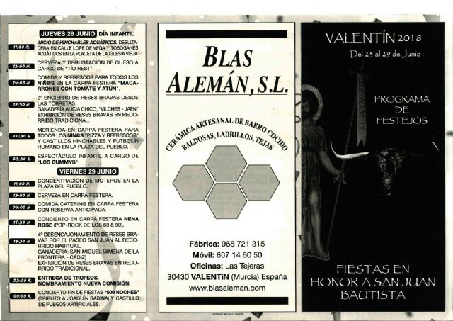 Valentín presenta su gran semana de fiestas en honor a San Juan Bautista