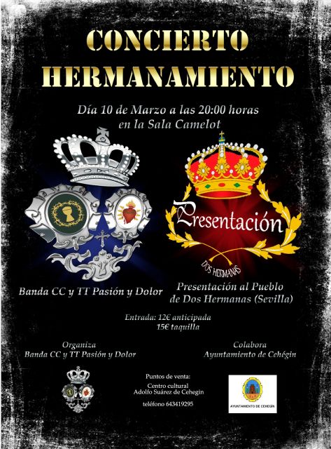 Presentado el concierto de Hermanamiento entre las bandas de cornetas y tambores 'Pasión y Dolor' y 'Presentación al pueblo'