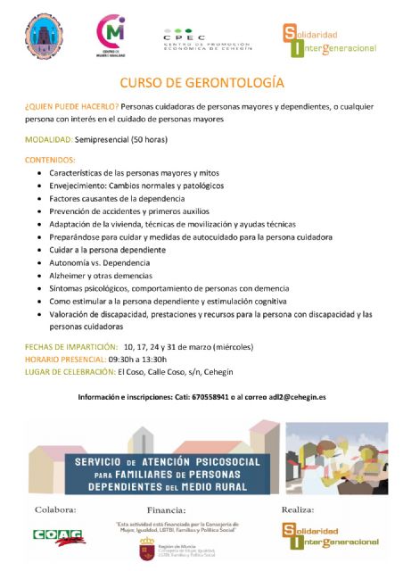 Curso semipresencial de Gerontología