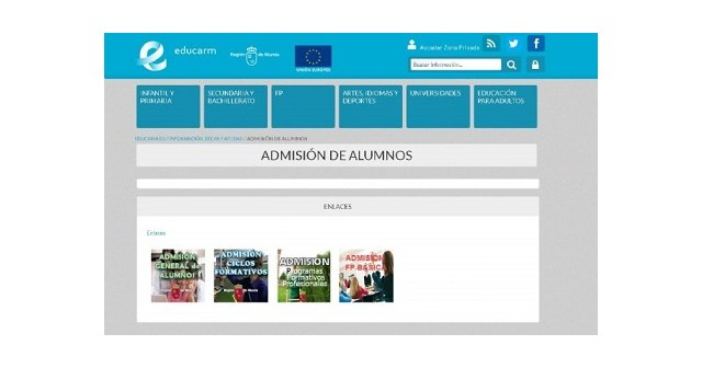 Nota informativa concejalía de Educación - Proceso de Admisión de Alumnos