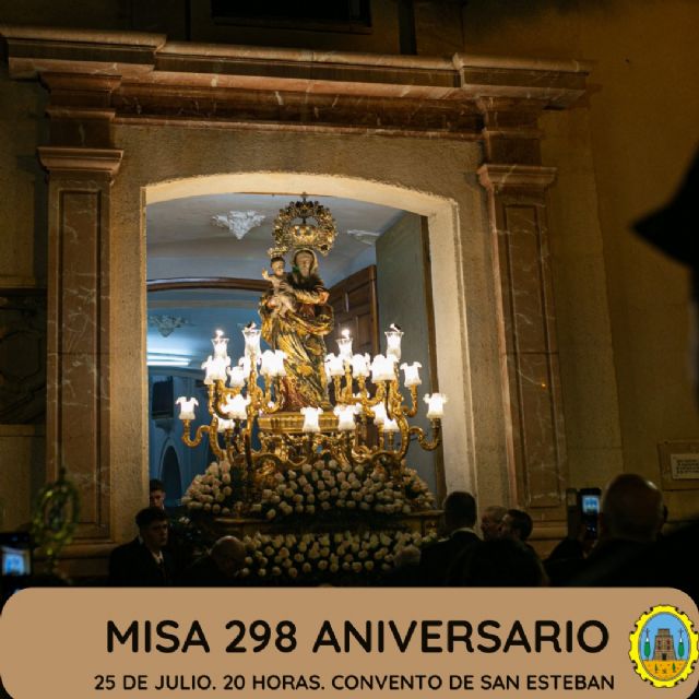 La Hermandad de la Virgen de las Maravillas conmemora el próximo 25 de julio el 298 aniversario de la llegada a Cehegín de la imagen de la Patrona