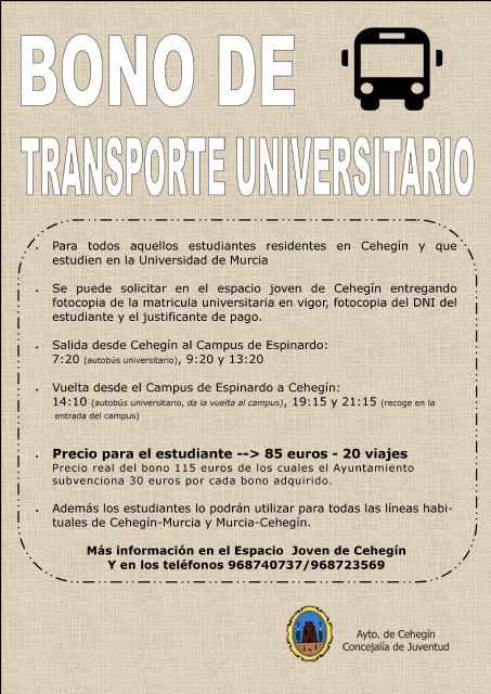 Los estudiantes ya pueden solicitar los bonos de transporte universitario