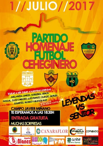 Un partido homenaje al fútbol ceheginero contará con las grandes leyendas de este deporte en el municipio