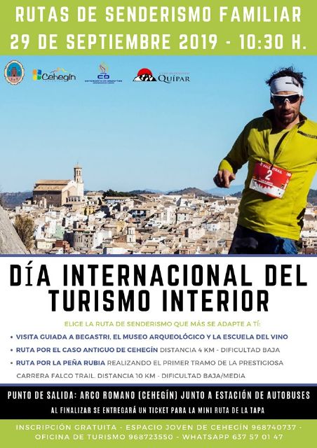 Cehegín conmemorará este domingo el Día Mundial del Turismo con una visita guiada, rutas deportivas y una Mini Ruta de la Tapa