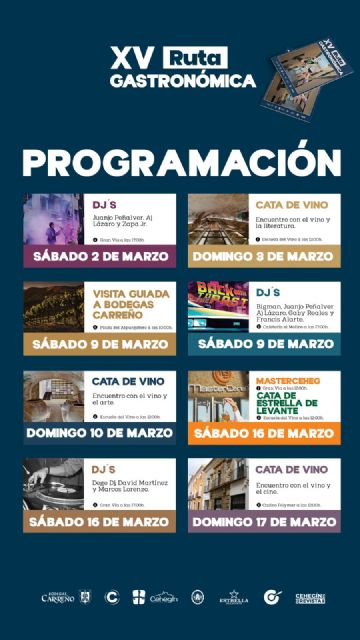Ruta Gastronómica de Cehegín: Avance del Programa de Actividades