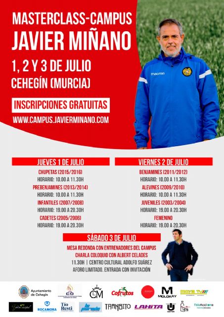 El Campus Javier Miñano realizará una MasterClass gratuita los días 1 y 2 de julio