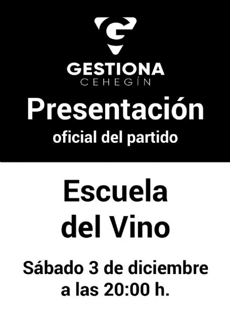 Presentación oficial del partido Gestiona Cehegín