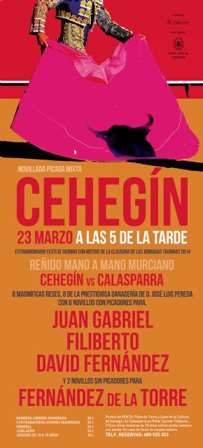Las II Jornadas Taurinas de Cehegín se celebrarán en marzo y finalizarán con una novillada