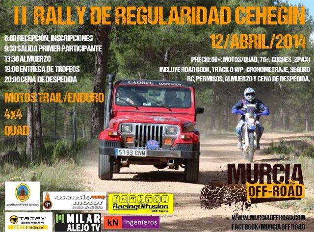 Cehegín acogerá el II Rally de Regularidad el 12 de abril