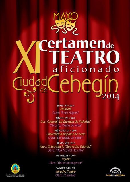 El jurado da a conocer los premiados del XI Certamen de Teatro Aficionado ´Ciudad de Cehegín´