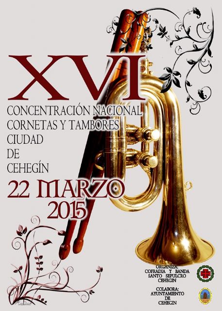 Bandas de Abarán, Torre del Campo y Pozoblanco tocarán este domingo en Cehegín junto a las de la Cofradía del Santo Sepulcro