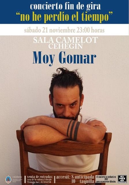 Moy Gomar  actuará el sábado, 21 de noviembre, en la Sala Camelot