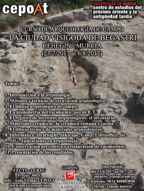 Comienzan las excavaciones en el yacimiento arqueológico de Begastri en su edición 2017