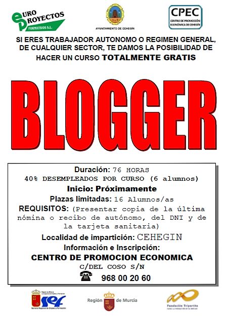 La Concejalía de Promoción Económica oferta un curso para aprender a crear y usar blogs en internet
