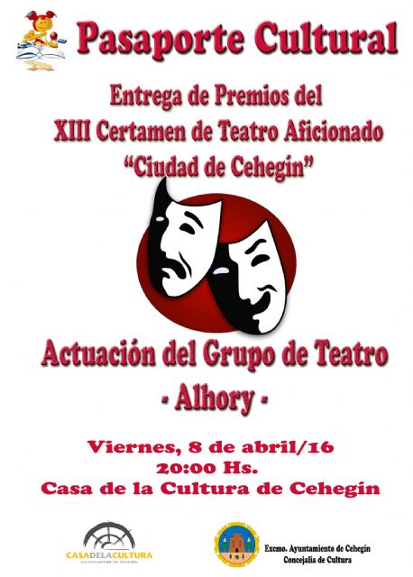 El acto de clausura del Certamen de Teatro Aficionado, 'Ciudad de Cehegín', tendrá lugar este viernes en la Casa de la Cultura