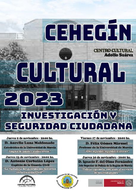 Presentación del Ciclo de Conferencias 'Cehegín Cultural' sobre Investigación y Seguridad Ciudadana