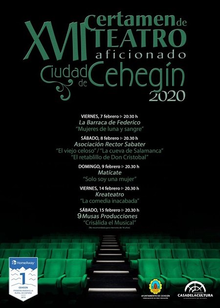 El XVII Certamen de Teatro Aficionado ‘Ciudad de Cehegín’ continúa el próximo viernes