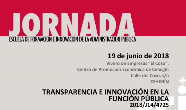 Cehegín acogerá el próximo 19 de junio la jornada 'Transparencia e innovación en la Función Pública'