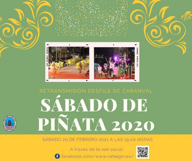 El Ayuntamiento de Cehegín retransmitirá por las Redes Sociales el Desfile de Carnaval de Sábado de Piñata 2020