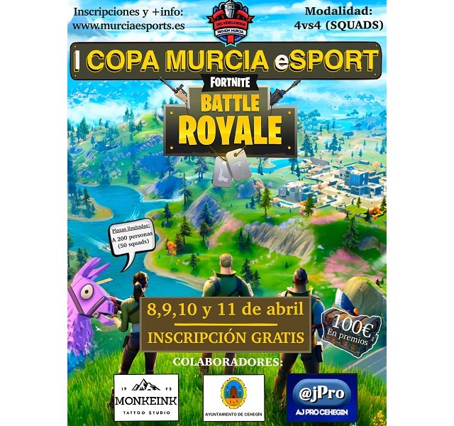 Los jóvenes de Cehegín podrán participar en la I Copa sport de Fornite Battle Royale y en el Clash Royale