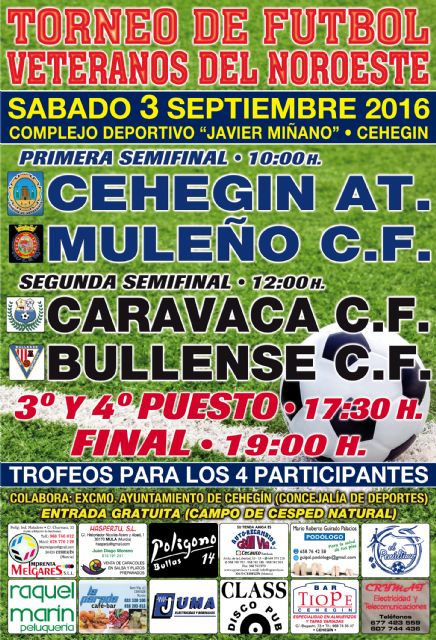 El Complejo Deportivo 'Javier Miñano' acoge este sábado un torneo comarcal de fútbol de veteranos